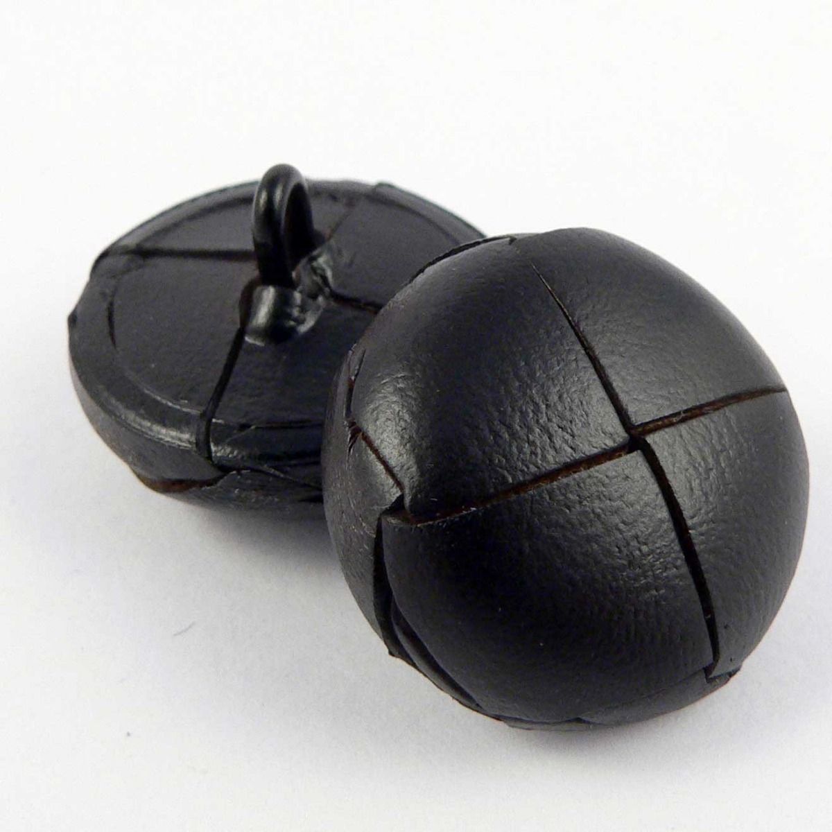 20mm Dark Chocolate Brown Classic Leather Shank Button - Totally Buttons