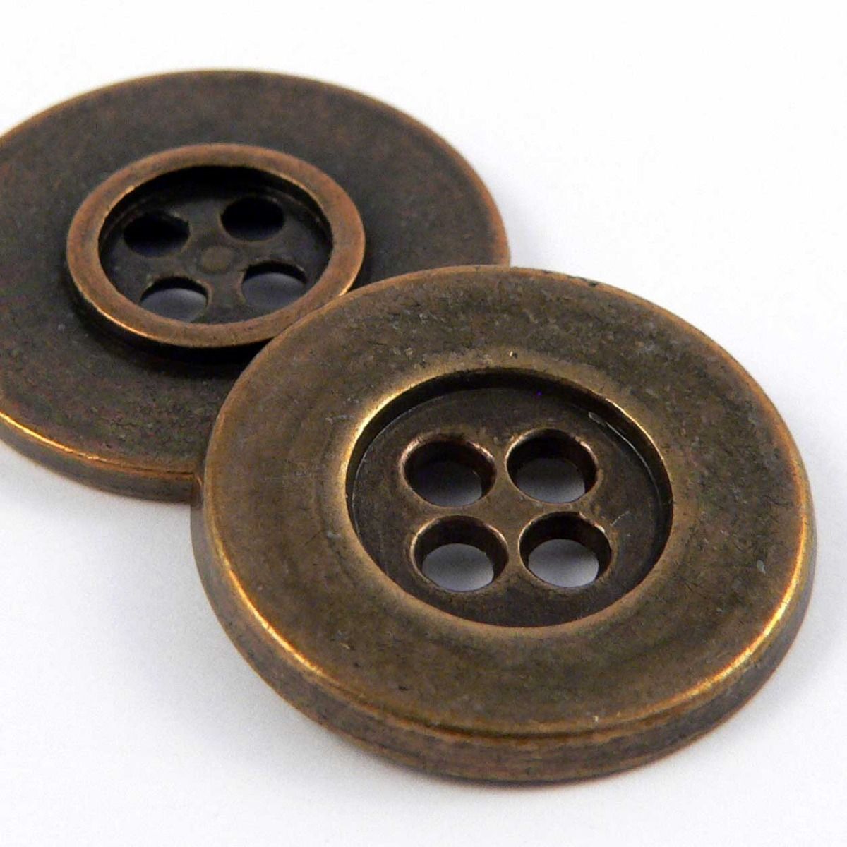 20mm Brass 4 Hole Metal Button - Totally Buttons