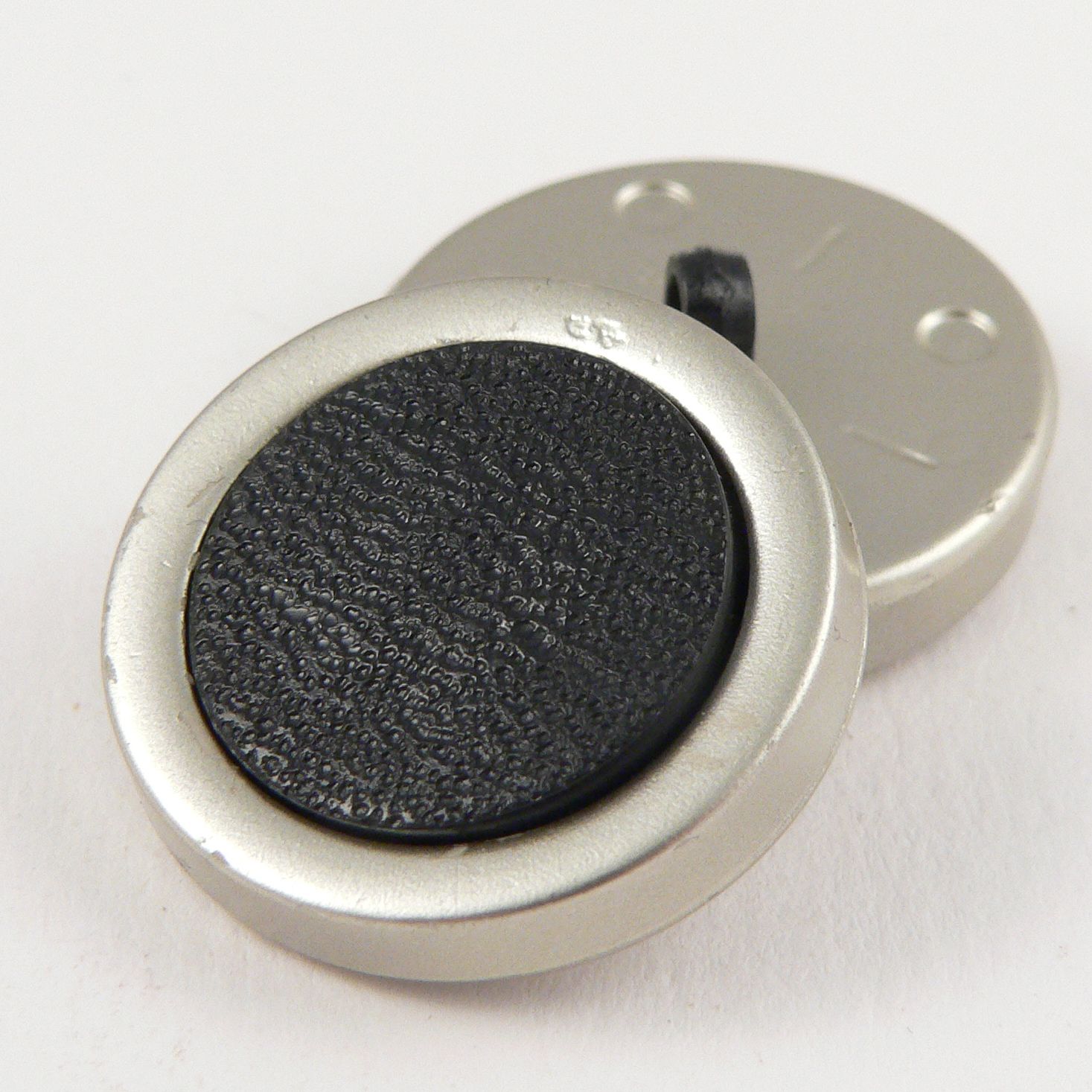 25mm Silver & Black Shank Coat Button - Totally Buttons