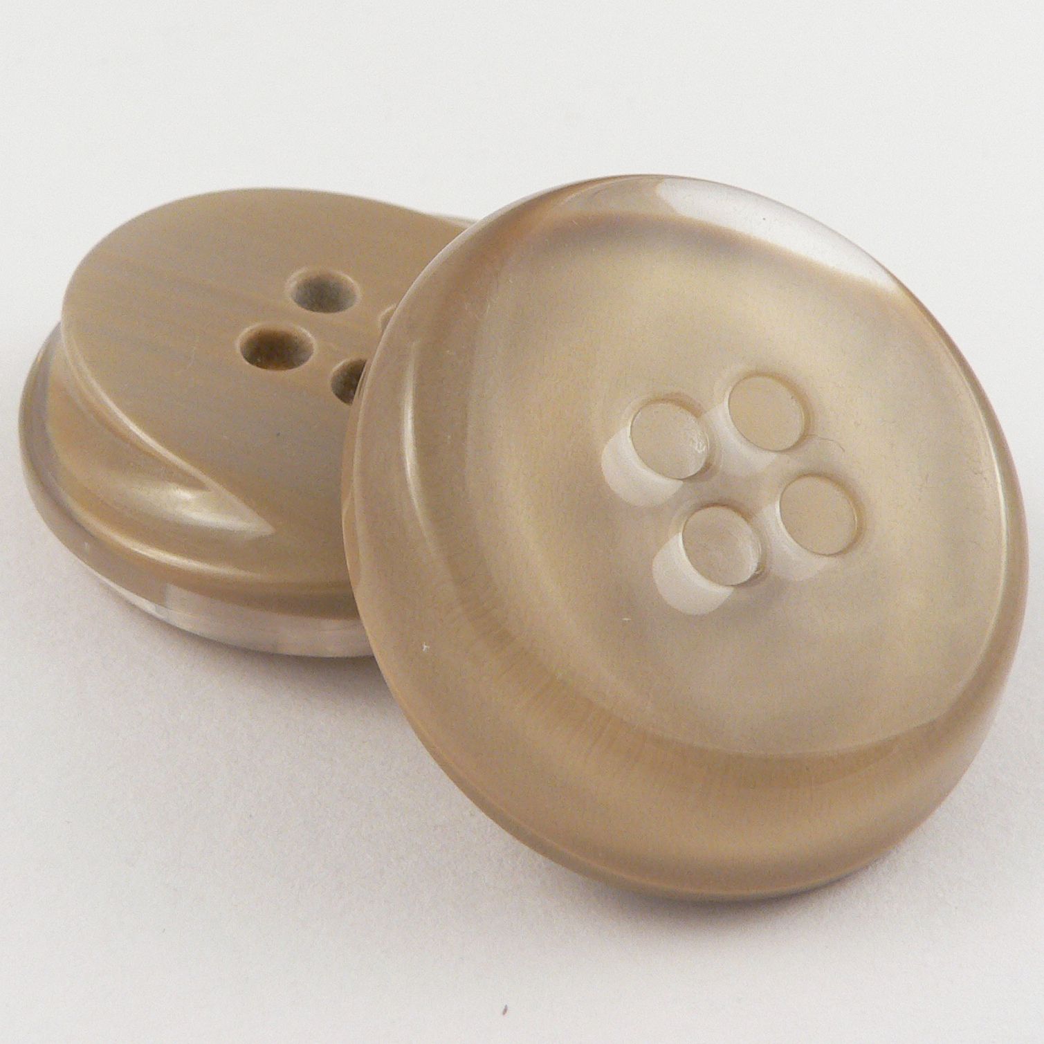 25mm fawn Pearlised Chunky Irregular Round 4 Hole Coat Button - Totally ...