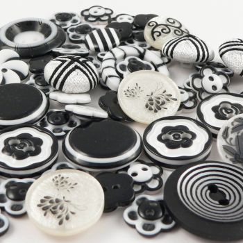 The Black & White Collection Assorted 50g Button Pack