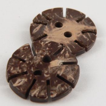 17mm Coconut Sliced Edges 2 Hole Button
