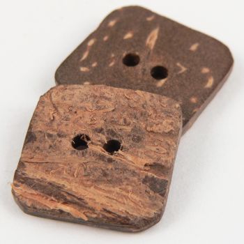 17mm Coconut Square 2 Hole Button