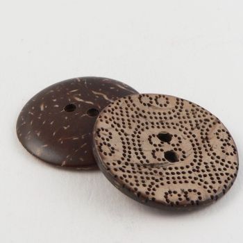30mm Coconut Dotty 2 Hole Button