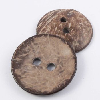 37mm Coconut Round 2 Hole Button