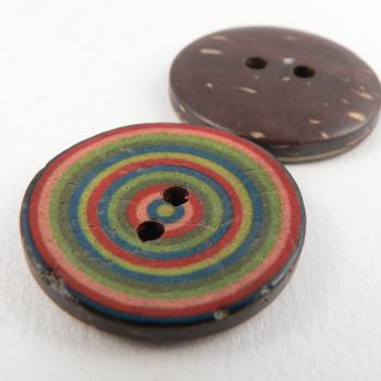 23mm Italian Coconut Target Style 2 Hole Button