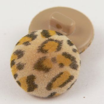 18mm  Leopard Print Fabric Shank Button