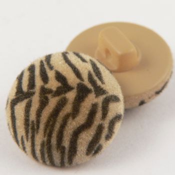 15mm Tiger Print Fabric Shank Button