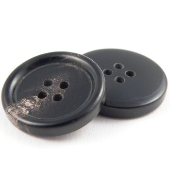 25mm Black/Brown Round Horn 4 Hole Button