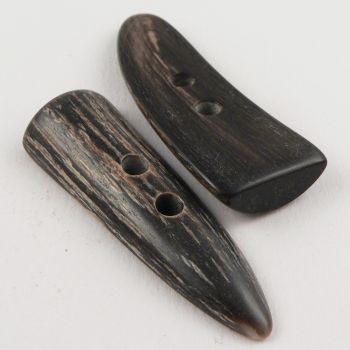 50mm Brown Bark Effect Horn 2 Hole Toggle Button