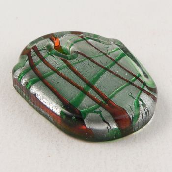 40mm 1 Hole Abstract Unusual Glass Pendant/Button