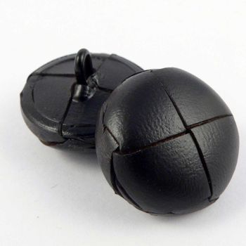 15mm Dark Chocolate Brown Classic Leather Shank Button