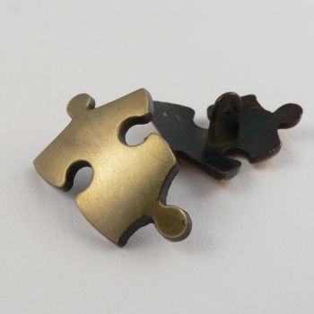 28mm Gold Jigsaw Metal Shank Button