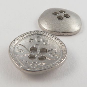 20mm Irregular Metal Abstract 4 Hole Button