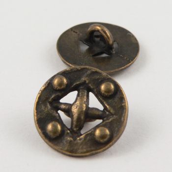 27mm Old Brass Style Metal Shank Button