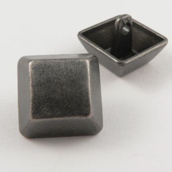 15mm Pewter Square Contemporary Shank Metal Button
