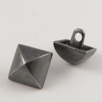 11mm Pewter Square Contemporary Shank Metal Button