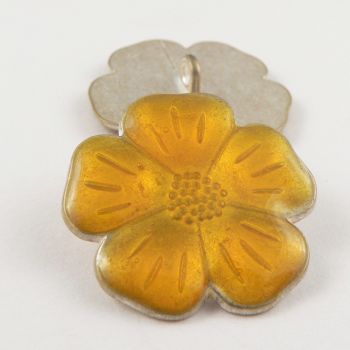 20mm Italian Yellow Enamel Flower Metal Shank Button