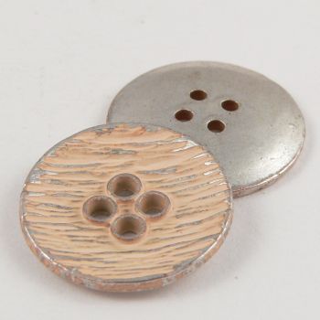 15mm Italian Apricot Enamel Metal 4 Hole Suit Button