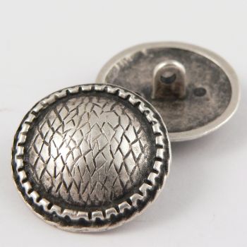 28mm Solid Silver Metal Snake Print Shank Button