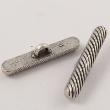 23mm Old Silver Metal Bar Shank Button