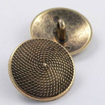 15mm Brass Ornate Metal Shank Button 