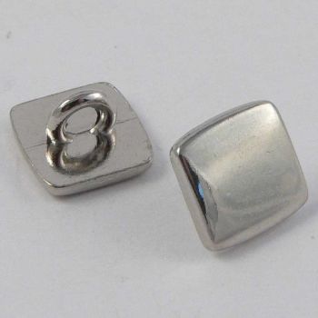 10mm Square Silver/Chrome Metal Shank Button