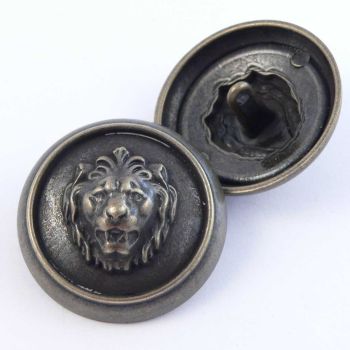 30mm Old Brass Lion Head Metal Shank Coat Button