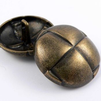 28mm Brass Leather Look Shank Metal Button