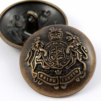 18mm Brass Coat Of Arms Shank Metal Button
