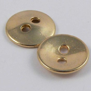 10mm Gold Metal 2 Hole Shirt Button