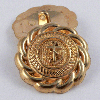 30mm Gold Metal Anchor Coat Shank Button