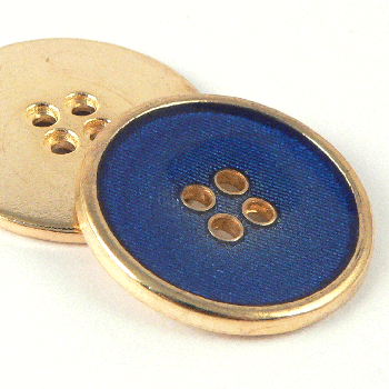 23mm Blue Enamel Set In Gold Metal 4 hole Suit Button