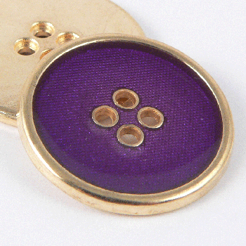 11.5mm Purple Enamel Set In Gold Metal 4 hole Shirt Button