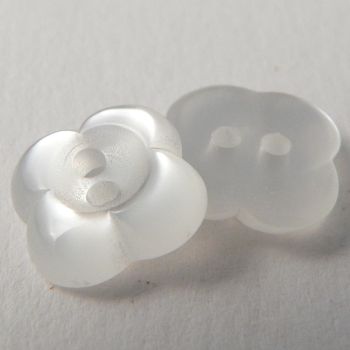 12mm Clear Plastic Flower 2 Hole Button