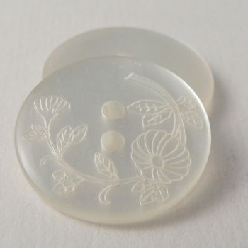 23mm 2 Hole Button With Etched Flowers 