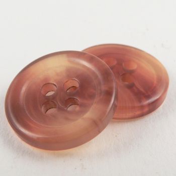 15mm Amber Swirl 4 Hole Button