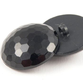 35mm Black Round Hexagon Domed Shank Coat Button