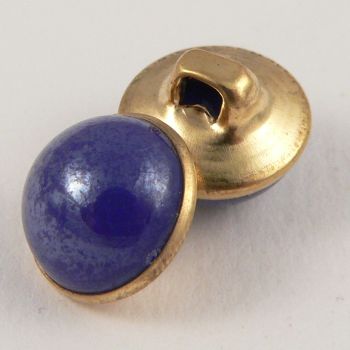 10mm Blue/Gold Domed Shank Sewing Button