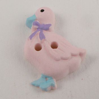 25mm Pink Duck 2 Hole Button