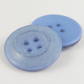 22mm Pale Blue Glitter 4 Hole Button