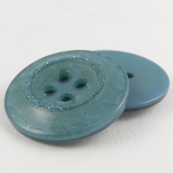 22mm Green Glitter 4 Hole Button