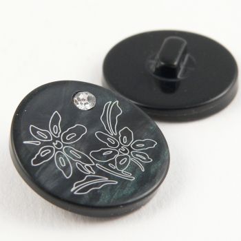 15mm Black & White Shank Suit Button Set With A Diamante