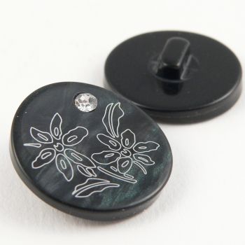 17mm Black & White Shank Sewing Button Set With A Diamante