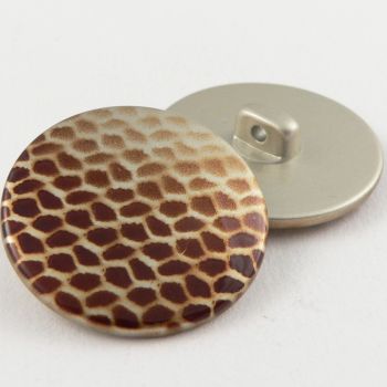 30mm Brown Speckled Print Shank Coat Button