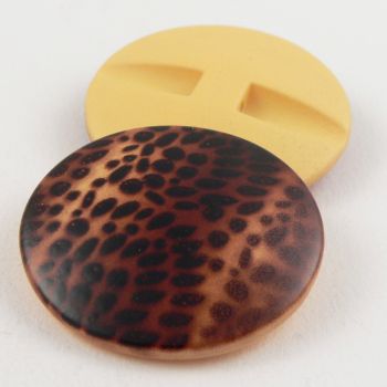 34mm Brown Animal Print Shank Coat Button