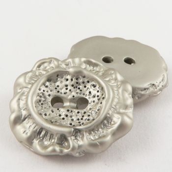 37mm Silver Oval Unusual Designed 2 Hole Coat Button
