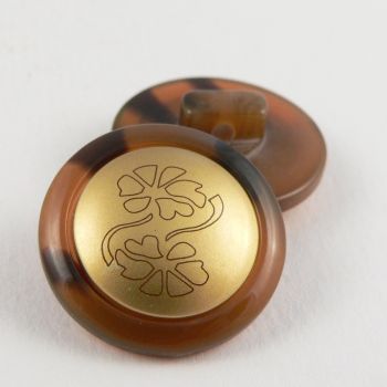 18mm Horn Style Shank Suit Button With A Gold Middle