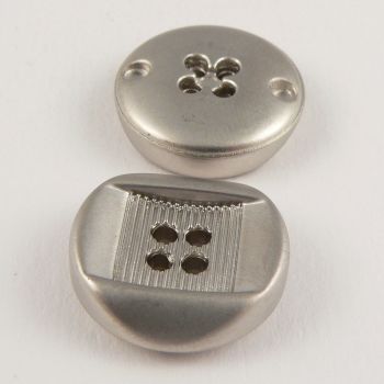 15mm Silver Contemporary Designed 4 Hole Suit Button