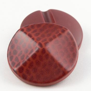 34mm Red Speckled Print  Shank Coat Button